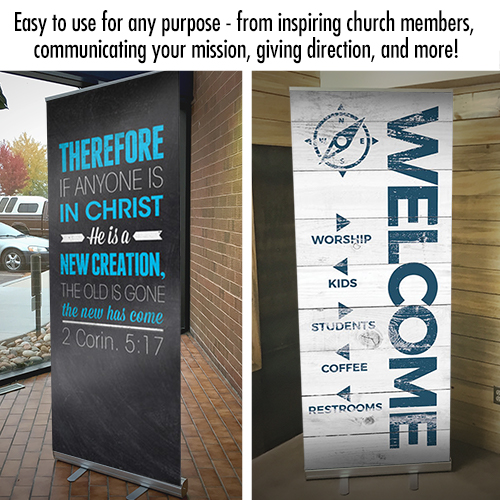 Banners, Back To Church Sunday, BTCS Stronger Together Scripture, 2'7 x 6'7 2