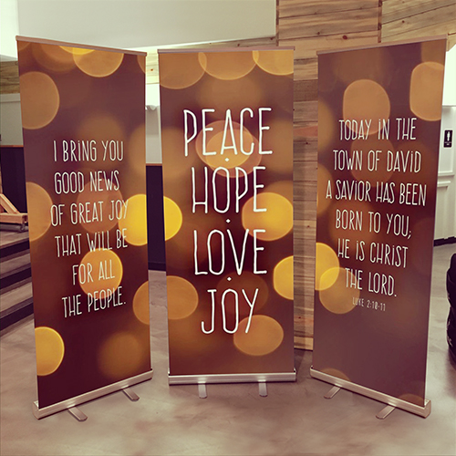 Banners, Christmas, Hope is Here Gold, 2'7 x 6'7 3