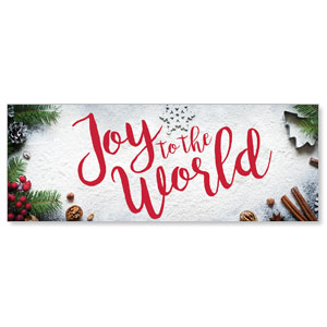 Joy To The World Snow - 3x8 Stock Outdoor Banners