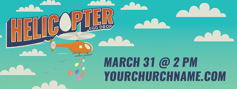 Banners, Easter, Helicopter Egg Drop - 3x8, 3' x 8'
