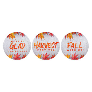 Harvest Festival Leaves Set Circle Handheld Signs