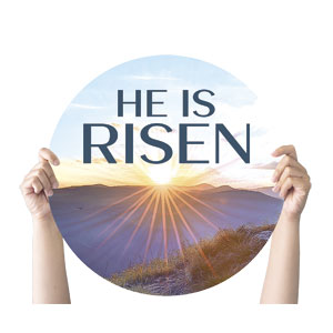 Sunrise Easter Brings Hope Risen Circle Handheld Signs