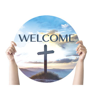 Sunrise Easter Brings Hope Welcome Circle Handheld Signs