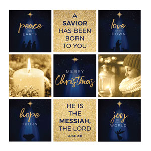 Christmas Star Hope is Born Christmas Set 24 x 24 Canvas Prints