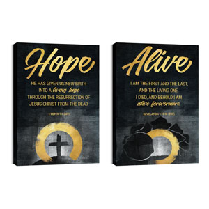 Hope Is Alive Gold Pair 24in x 36in Canvas Prints