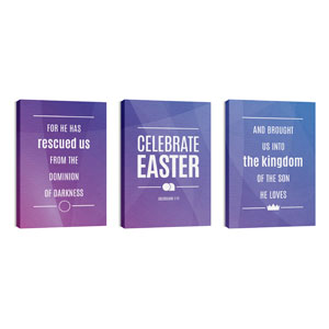 Bright Gradient Easter Triptych 24in x 36in Canvas Prints