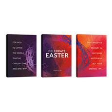 Vibrant Paint Easter Triptych 