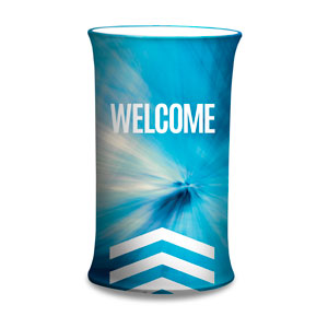 Chevron Welcome Blue Counter Sleeves Small Oval