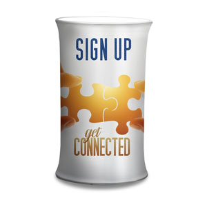 Connected Sign Up Counter Sleeves Small Oval