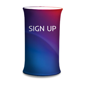 Glow Sign Up Counter Sleeves Small Oval