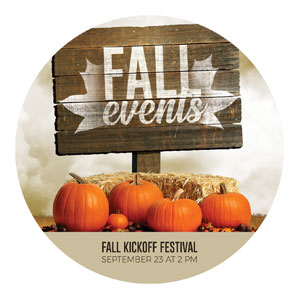 Fall Events Pumpkins Circle InviteCards 