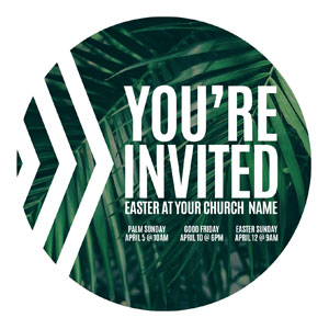 Chevron Palm Invited Circle InviteCards 