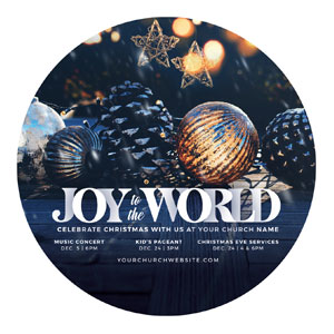 Joy To The World Christmas Circle InviteCards 