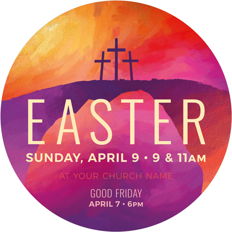 InviteCards, Easter, Calvary Paint, 4 Circle