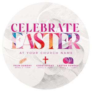 Celebrate Easter Colors Circle InviteCards 