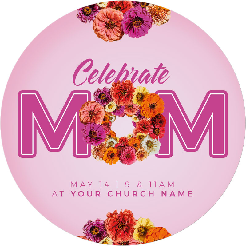 InviteCards, Mother's Day, Celebrate Mom Pink, 4 Circle