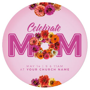 Celebrate Mom Pink Circle InviteCards 