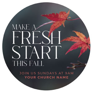 Fresh Start Red Leaves Circle InviteCards 