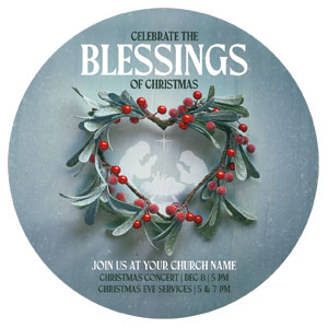 Blessings of Christmas Circle InviteCards 