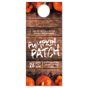 Pumpkin Patch Wood Grain DoorHangers