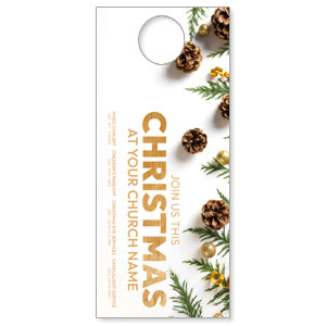 Join Us Christmas Pinecones DoorHangers