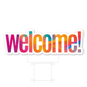 Bright Colors Welcome Die Cut Yard Sign