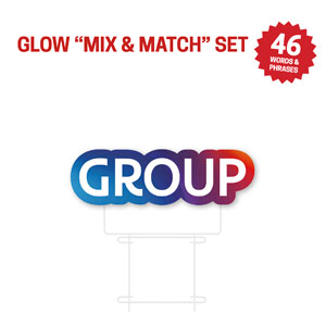 Glow Messages Group Die Cut Yard Sign