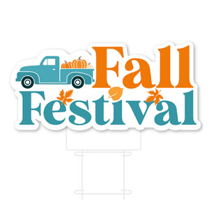 Fall Festival Truck Die Cut Yard Sign