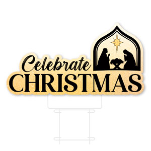 Nativity Celebrate Christmas Die Cut Yard Sign