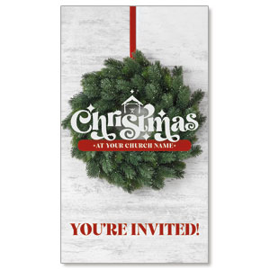 Christmas At Wreath Invite 2" x 3.5" Flat Invite