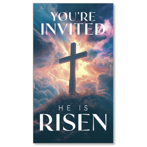 Easter He Is Risen Invite 2" x 3.5" Flat Invite