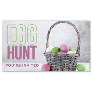 Egg Hunt Basket Invite 2" x 3.5" Flat Invite