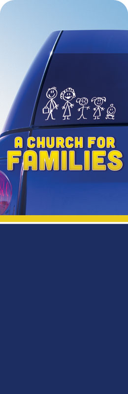 Banners, Humorous, Church for Families , 2' x 6'