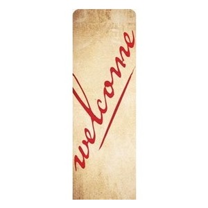 Red Script Welcome 2' x 6' Sleeve Banner