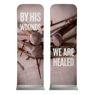 By His Wounds Pair 2' x 6' Sleeve Banner