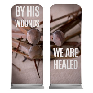 By His Wounds Pair 2'7" x 6'7" Sleeve Banners
