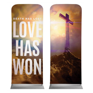 Love Has Won Pair 2'7" x 6'7" Sleeve Banners