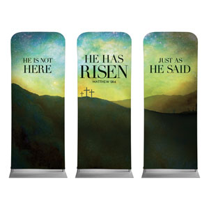 He Has Risen Matt 28:6 2'7" x 6'7" Sleeve Banners