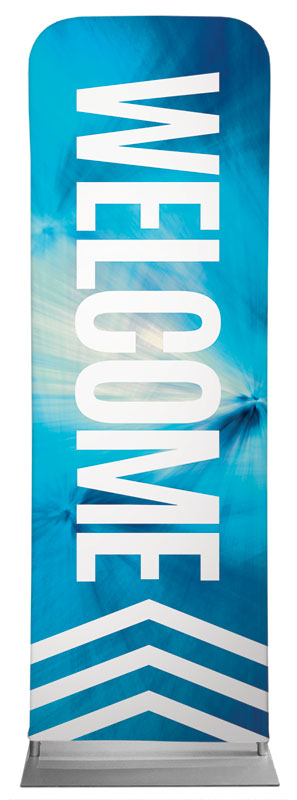 Banners, Chevron Welcome Blue Products, Chevron Welcome Blue, 2' x 6'