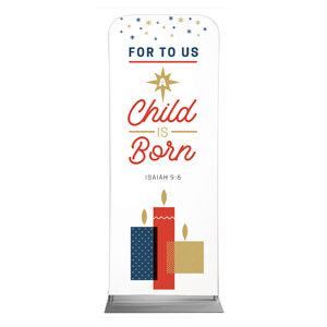 Stamped Christmas Child Born 2'7" x 6'7" Sleeve Banners