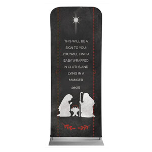 White Chalk Christmas Nativity 2'7" x 6'7" Sleeve Banners