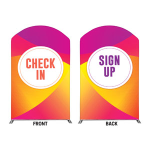 Curved Colors Sign Up Check In 5' x 8' Curved Top Sleeve
