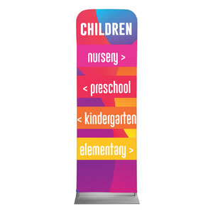 Curved Colors Children Directional 2' x 6' Sleeve Banner