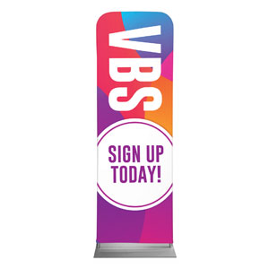 Curved Colors VBS Sign Up 2' x 6' Sleeve Banner