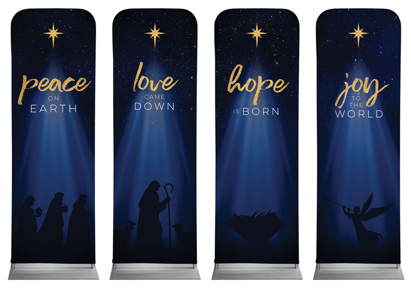 Banners, Christmas, Christmas Star Hope is Born Advent Set, 2' x 6'