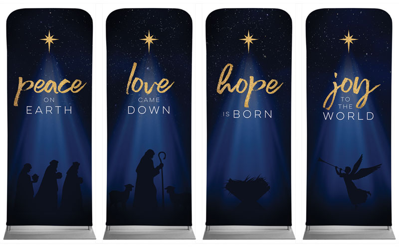 Banners, Christmas, Christmas Star Hope is Born Advent Set, 2'7 x 6'7