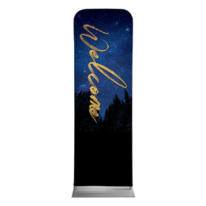 Night Sky Gold Script Welcome 2' x 6' Sleeve Banner