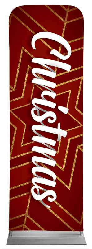 Banners, Christmas, Red and Gold Snowflake, 2' x 6'