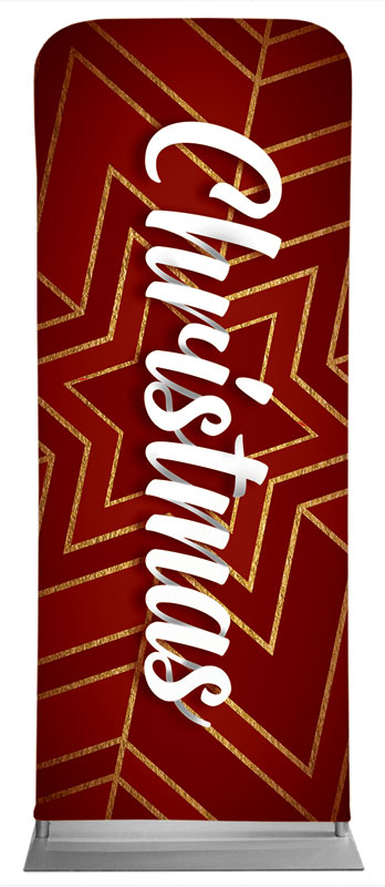 Banners, Christmas, Red and Gold Snowflake, 2'7 x 6'7