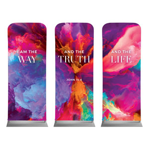 Easter Color Smoke Triptych 2'7" x 6'7" Sleeve Banners